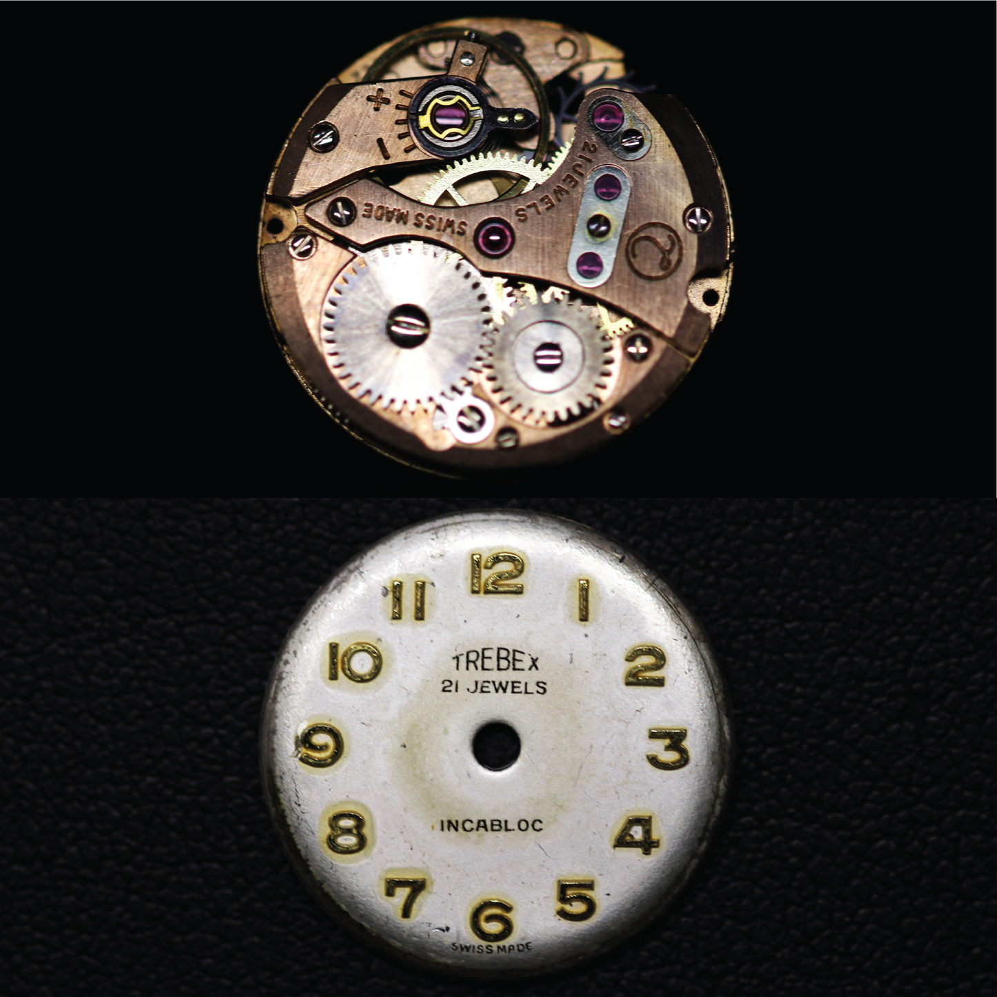 Pin (Medium Round Rose) Trebex. Inscribed "21 Jewels Swiss Made"